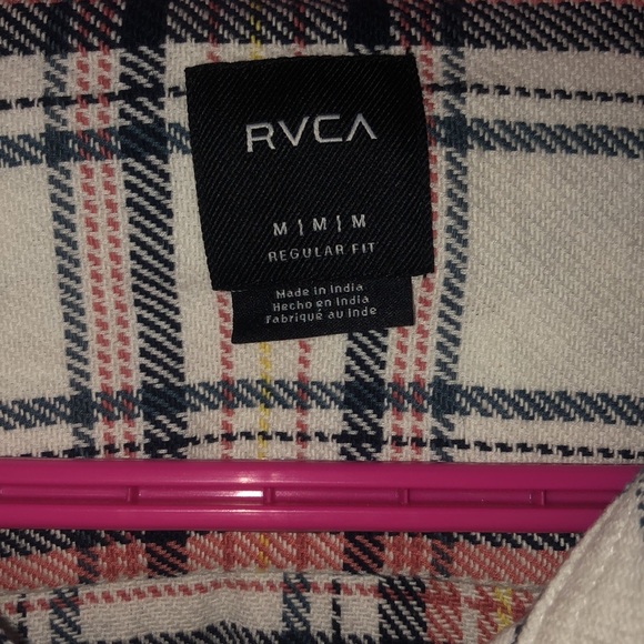 NWOT - Mens Plaid RVCA Long Sleeved Button Shirt - Picture 3 of 4